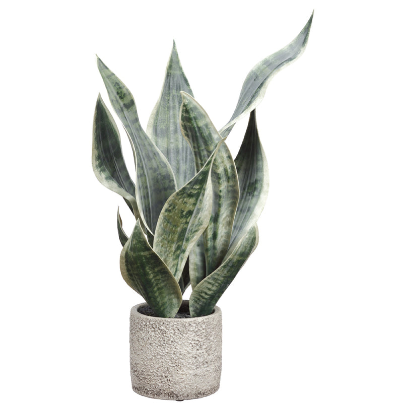Allstate Floral 18" Sansevieria Snake Artificial Plant with Pot - Green/Gray