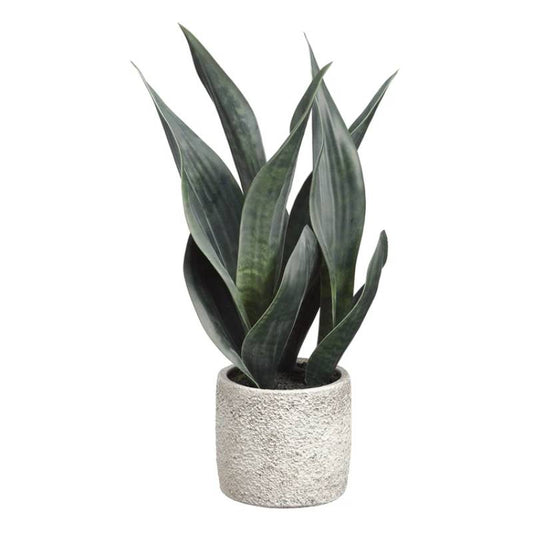 Allstate Floral 15" Sansevieria Snake Artificial Plant with Pot - Green
