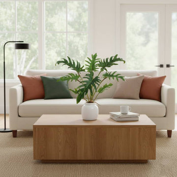 Allstate Floral 15" Selloum Philodendron Leaf Plant with Ceramic Vase - Green