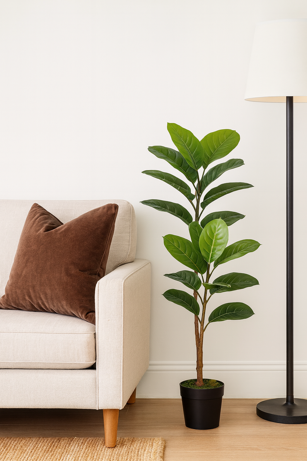 Allstate Floral 4.5" Rubber Leaf Tree with Pot - Green