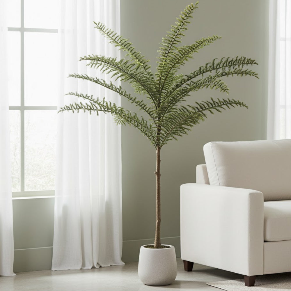 Allstate Floral Jacaranda Fern Leaf Tree with Plastic Vase - Green