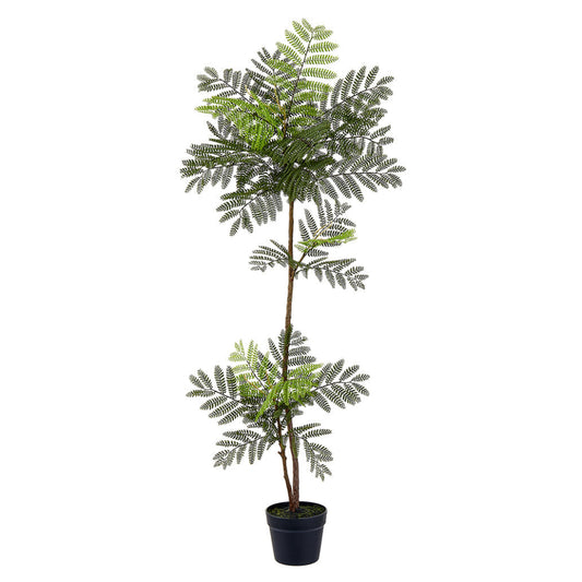 Allstate Floral Jacaranda Fern Artificial Leaf Tree with Plastic Vase - Green