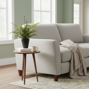 Allstate Floral 14" PE Soft-Touch Boston Fern Leaf with Cement Pot - Green