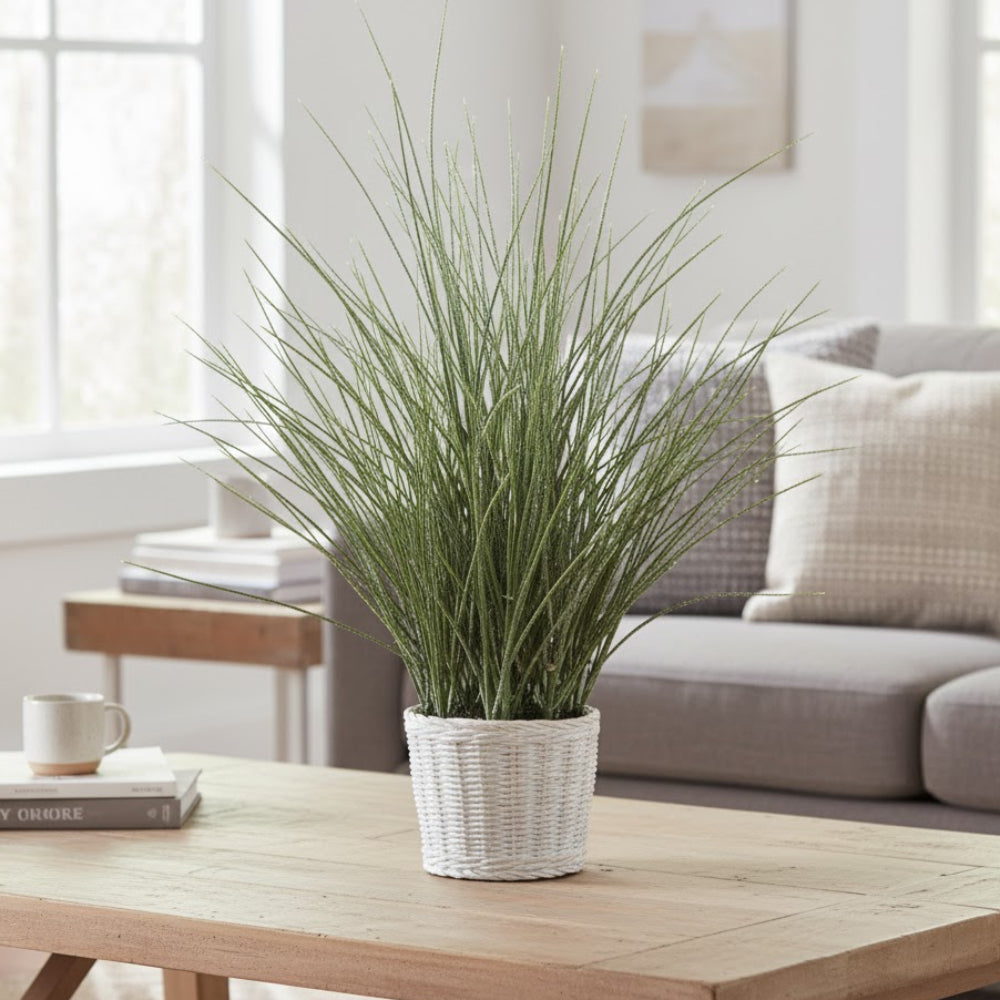 Allstate Floral 24" Grass Artificial Plant with Cement Vase - Green