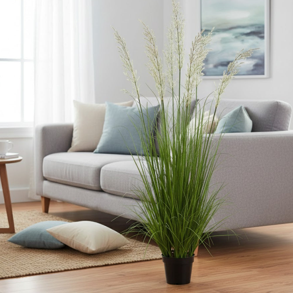 Allstate Floral 59" Wheat Grass Artificial Plant with Plastic Pot - Green