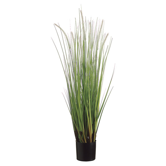 Allstate Floral 36" Dog Tail Grass Artificial Plant with Vase - Green/Brown