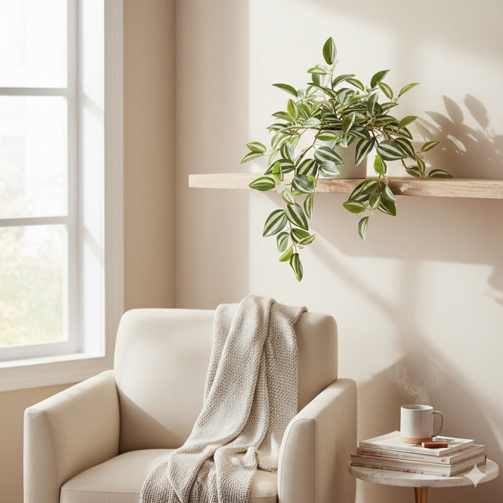 Allstate Floral 10" Wandering Jew Hanging Plant with Terra Cotta Pot - Green