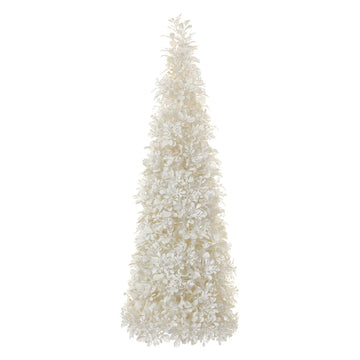 Allstate Floral 21" Boxwood Cone-Shaped Artificial Topiary - White