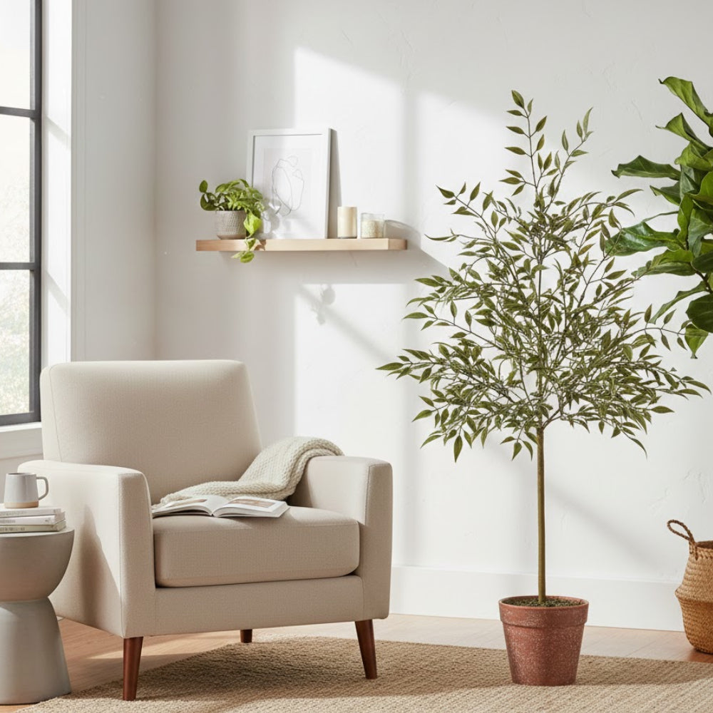 Allstate Floral 24' Bamboo Silk Tree with Pot - Green