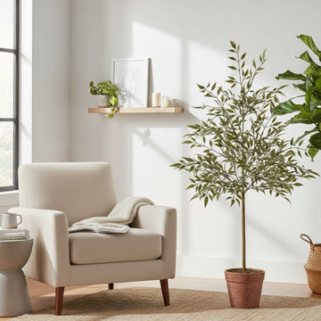 Allstate Floral 24' Bamboo Silk Tree with Pot - Green