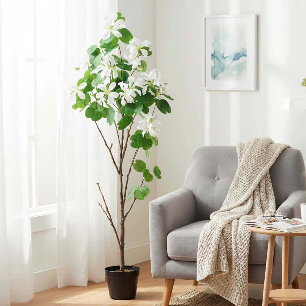 Allstate Floral 5'6" Bauhinia Flowering Tree with Pot - White/Green