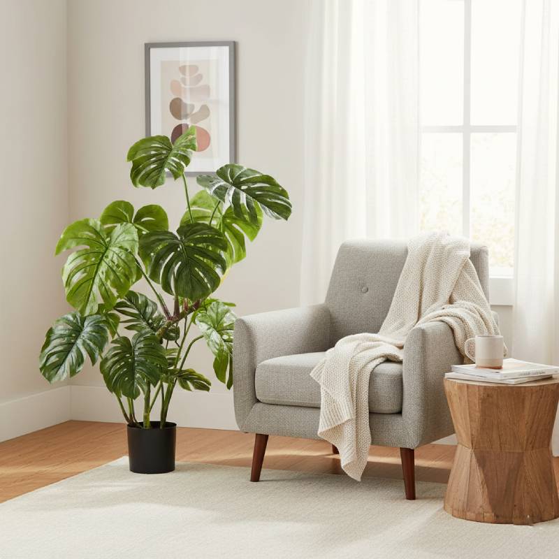 Allstate Floral 48" Split Philodendron Monstera Plant with Plastic Pot - Green