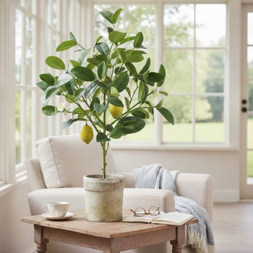 Allstate Floral 25" Lemon Topiary Fruit Tree with Clay Pot - Green