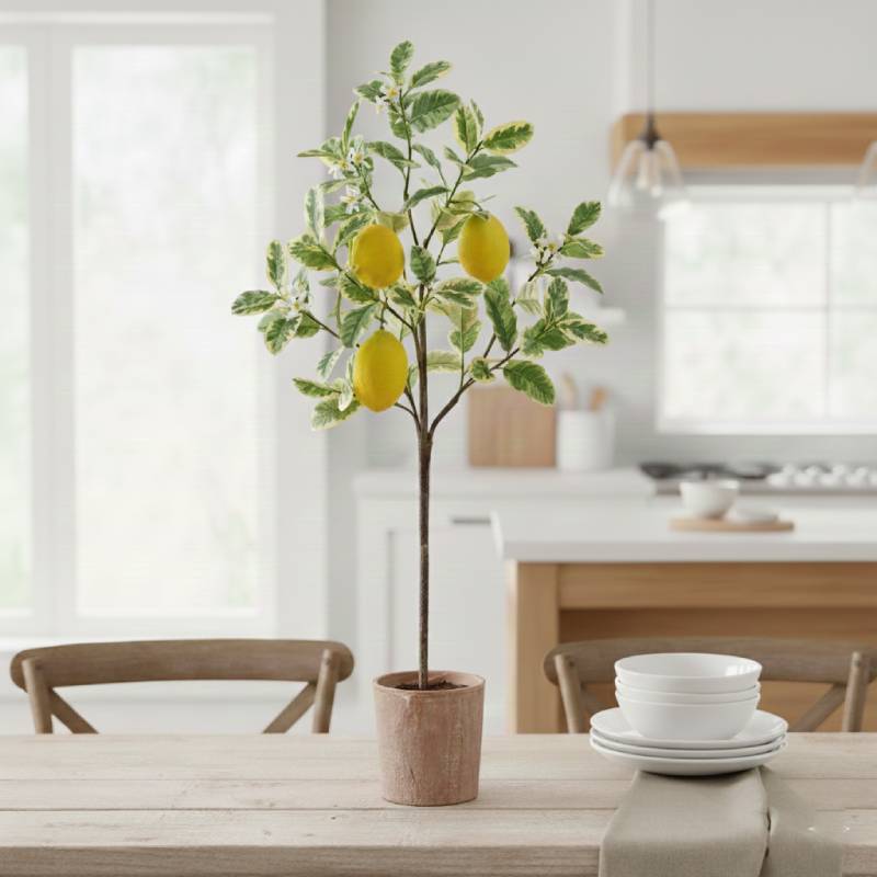 Allstate Floral 40" Flowering Lemon Tree with Clay Pot - Green