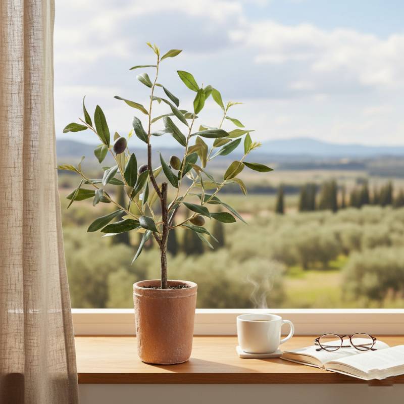 Allstate Floral Olive Tree With Clay Pot - Green