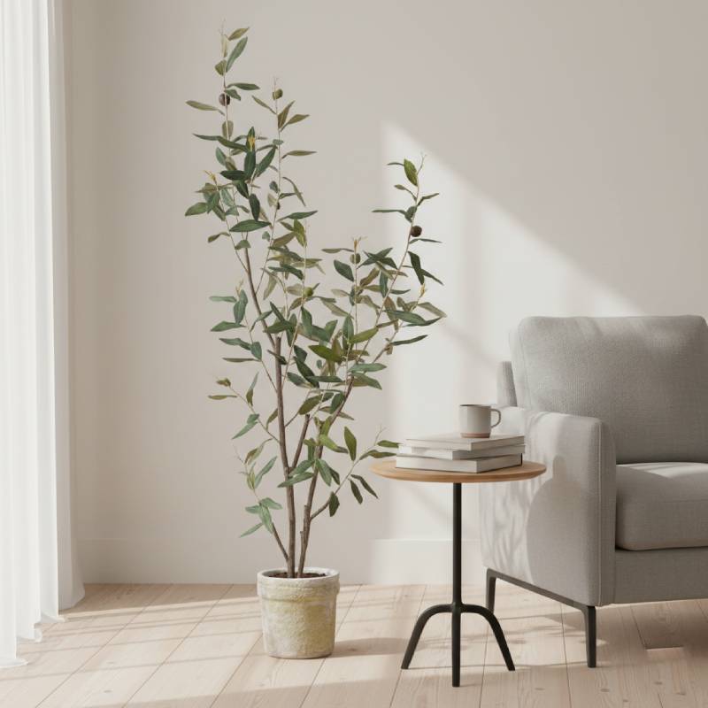 Allstate Floral Olive And Berry Tree With Clay Pot - Green