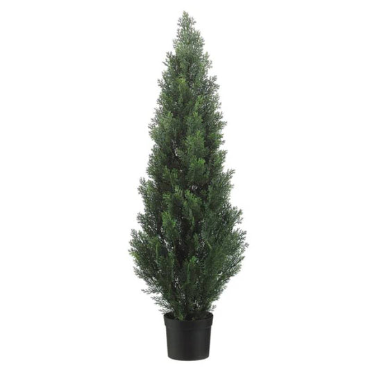 Allstate Floral 48" Cedar Cone Shaped Artificial Topiary Tree with Pot - Green