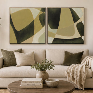 Pintura al óleo abstracta moderna de 25" de Sagebrook Home (juego de 2) - Negro/dorado