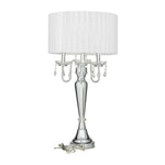 Decor Mache 31" Table Lamp with Fabric Shade - White/Silver
