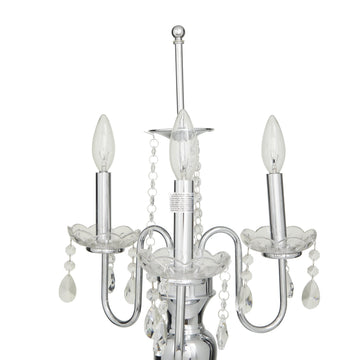 Decor Mache 31" Table Lamp with Fabric Shade - White/Silver