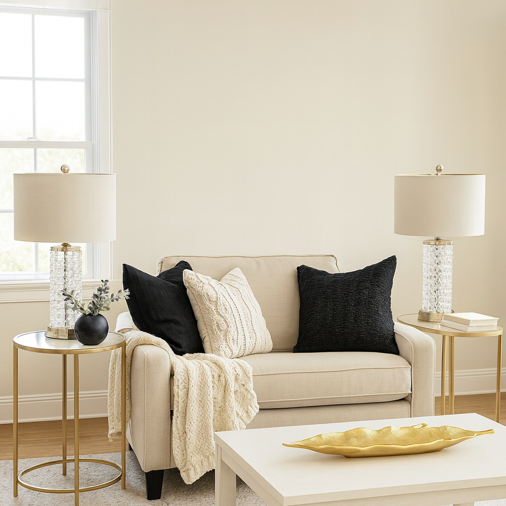 Furniture of America Scott 25" Table Lamp (Set of 2) - Cream