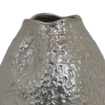 Three Hands 7.25" Ceramic Vase - Silver