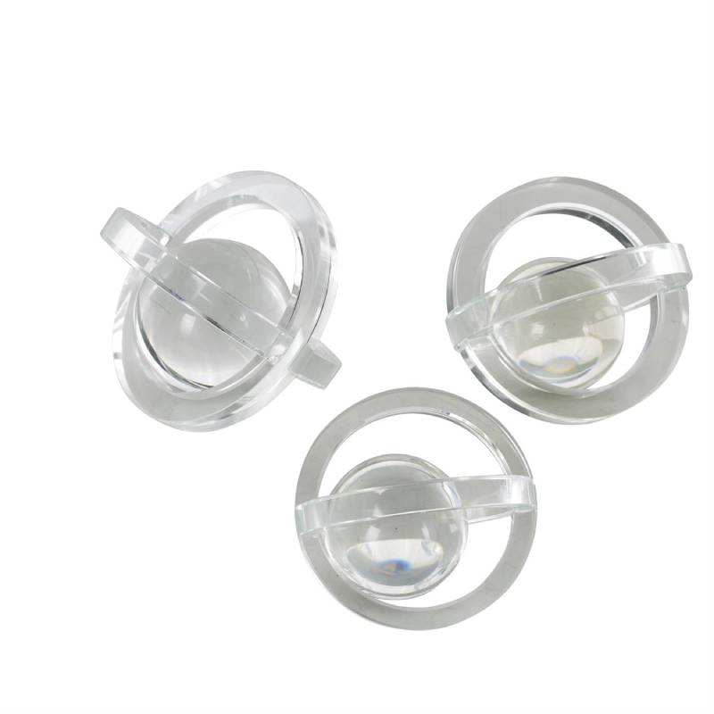 Decor Mache Geometric Orb Decorative Sculpture with Overlapping Rings (3 Pieces)