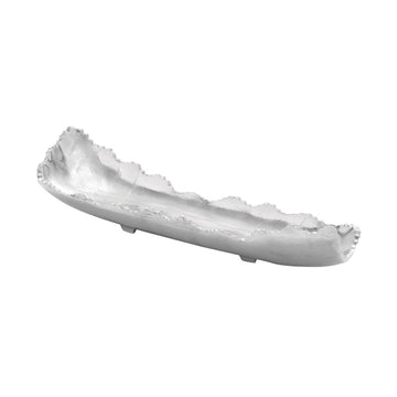 Decor Mache 19" x 7" Live Edge Tray - Silver