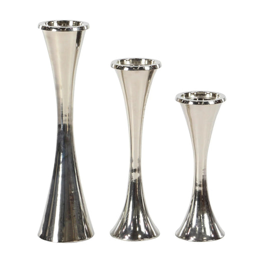 Decor Mache Aluminum Candle Holder (3 Piece) - Silver