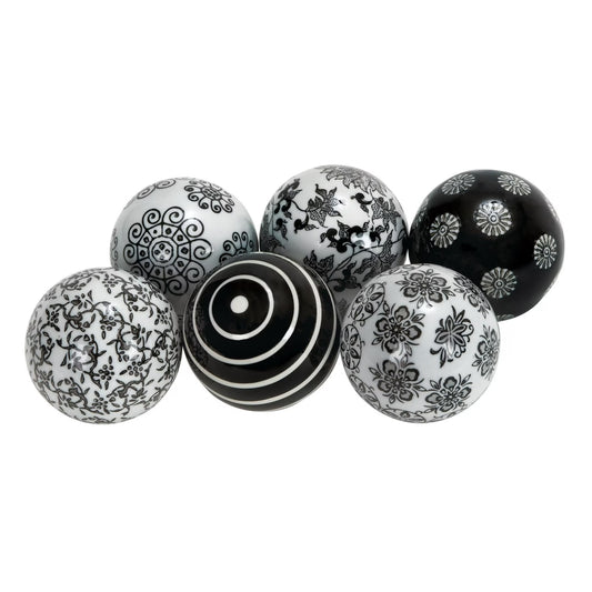Decor Mache Glossy Decorative Orb (Set of 6)