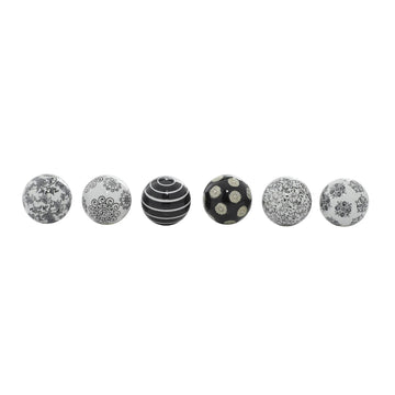 Decor Mache Glossy Decorative Orb (Set of 6)