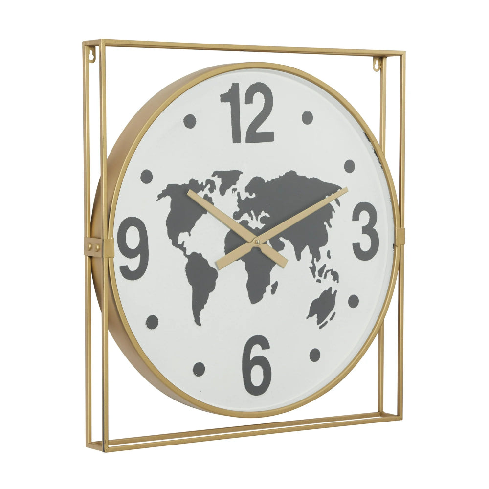 Decor Mache Vintage 26" Wall Clock - Gold/White