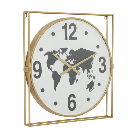 Decor Mache Vintage 26" Wall Clock - Gold/White