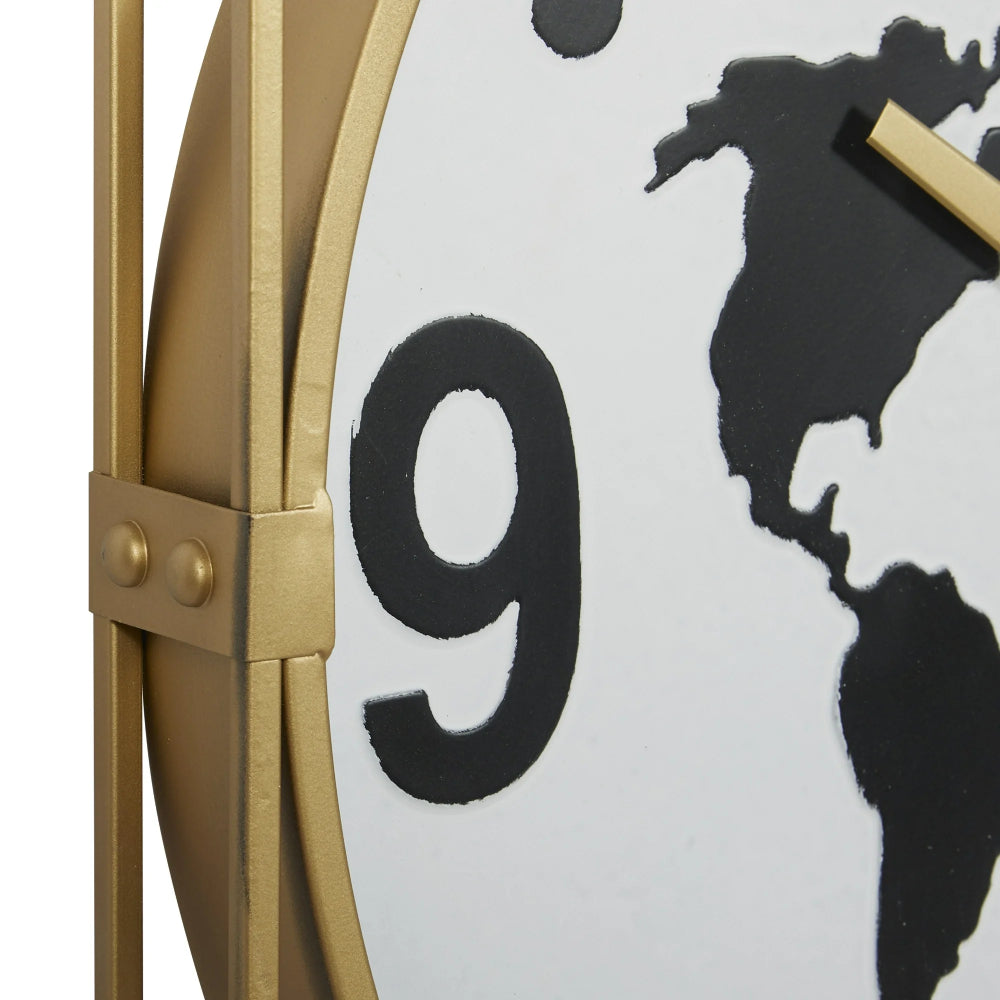 Decor Mache Vintage 26" Wall Clock - Gold/White