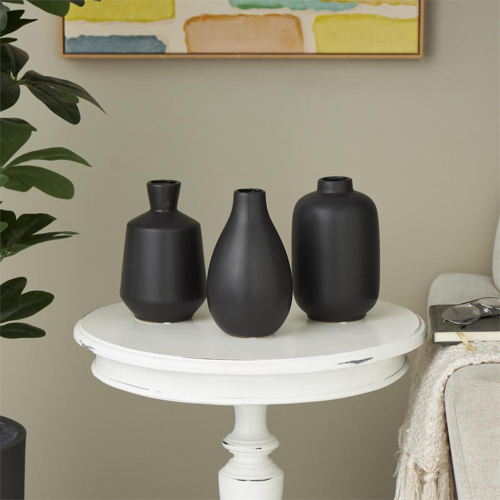 Decor Mache Decorative Vase (Set of 3) - Black