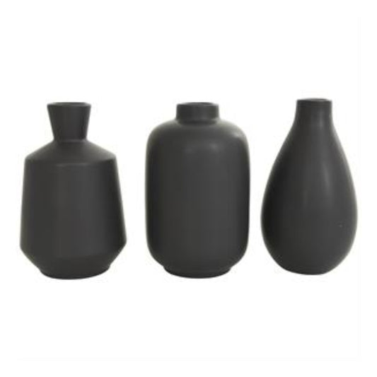 Decor Mache Decorative Vase (Set of 3) - Black