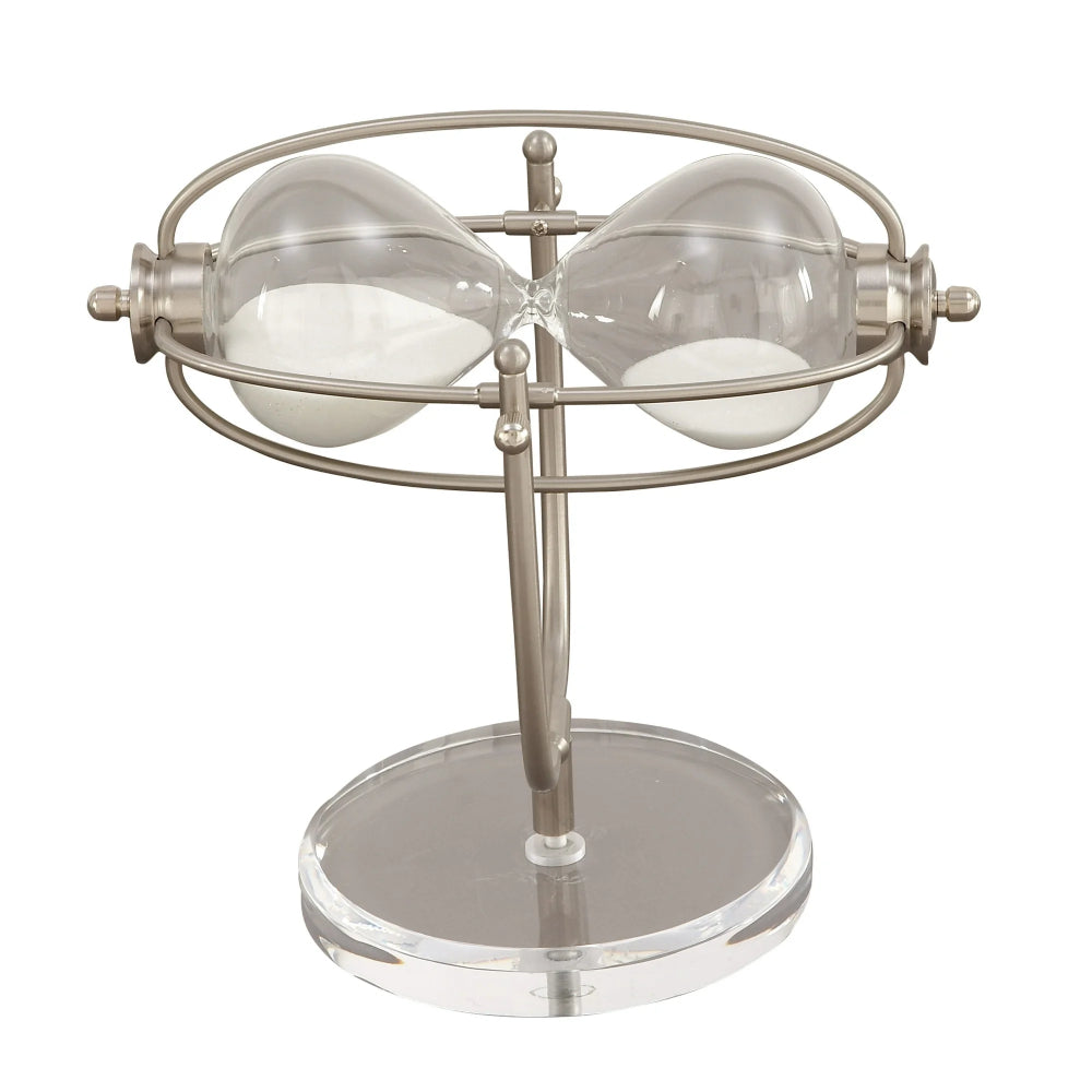 Decor Mache 12" Glam Sand Timer - Silver