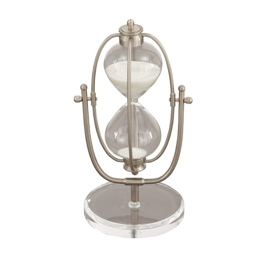 Decor Mache 12" Glam Sand Timer - Silver