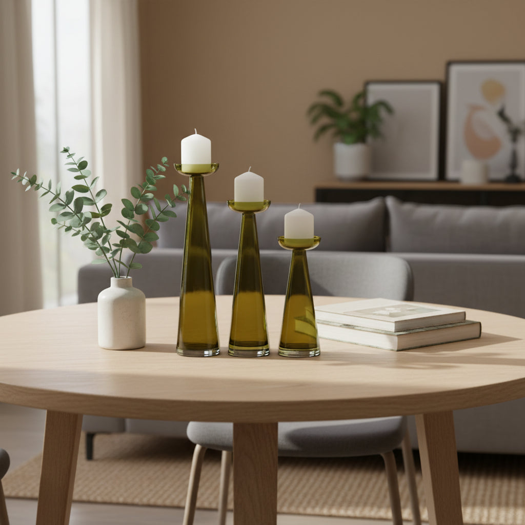 Decor Mache Candle Holder (Set of 3) - Yellow