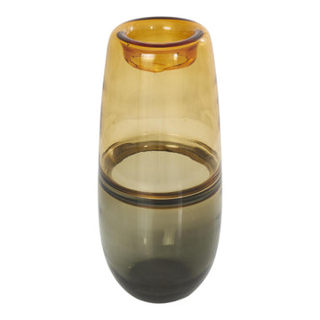 Decor Mache 14" Ombre Decorative Vase with Base - Orange/Gray