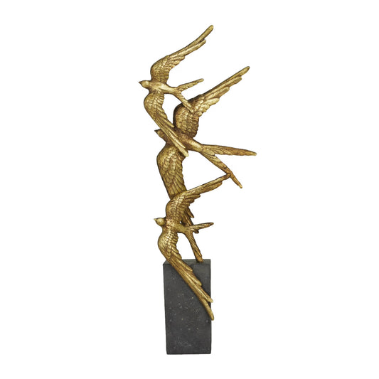Decor Mache Modern 21" Bird Sculpture - Gold
