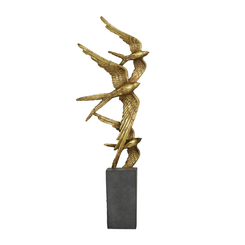 Decor Mache Modern 21" Bird Sculpture - Gold