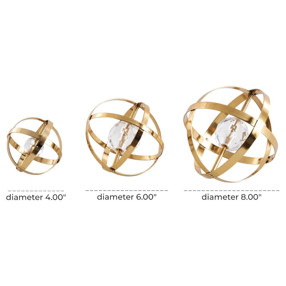 Decor Mache Contemporary Geometric Sculpture (Set of 3) - Gold