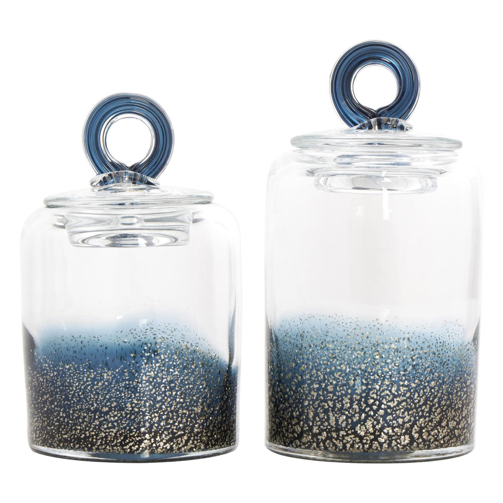 Decor Mache Decorative Jars with Ring Lids (Set of 2)