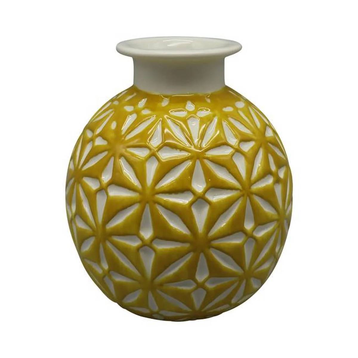 Sagebrook Home Contemporary 6" Ceramic Daisy Vase - Yellow