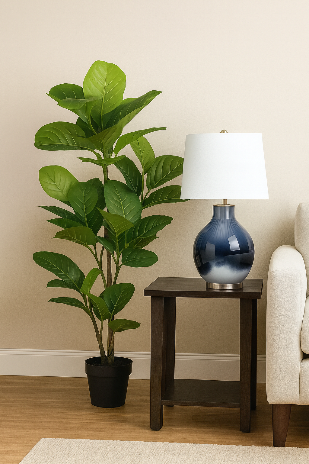 Lámpara de mesa reactiva de vidrio de 26" de Sagebrook Home - Azul/blanco