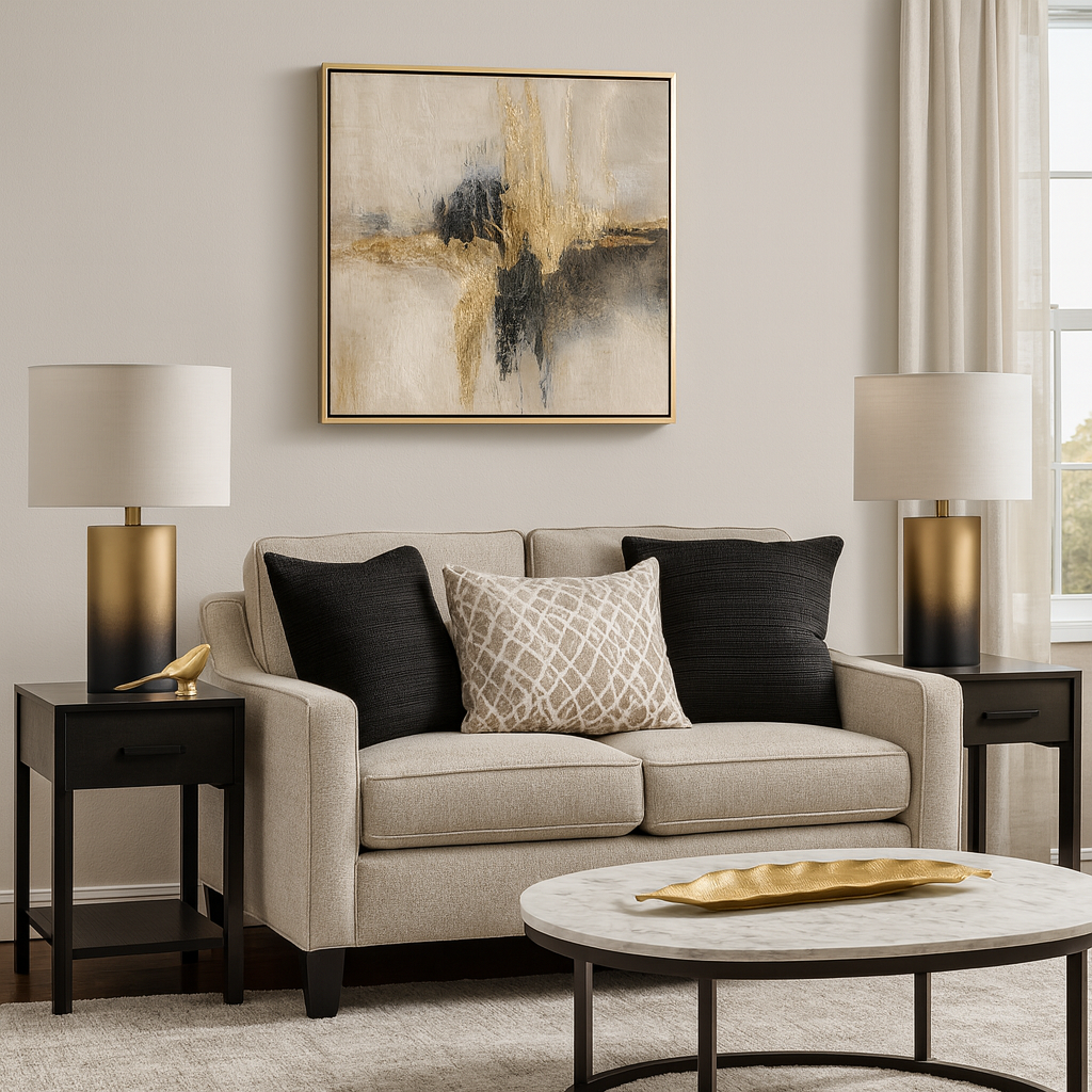 Sagebrook Home S/2 22" Metal Ombre Table Lamps - Black/Gold