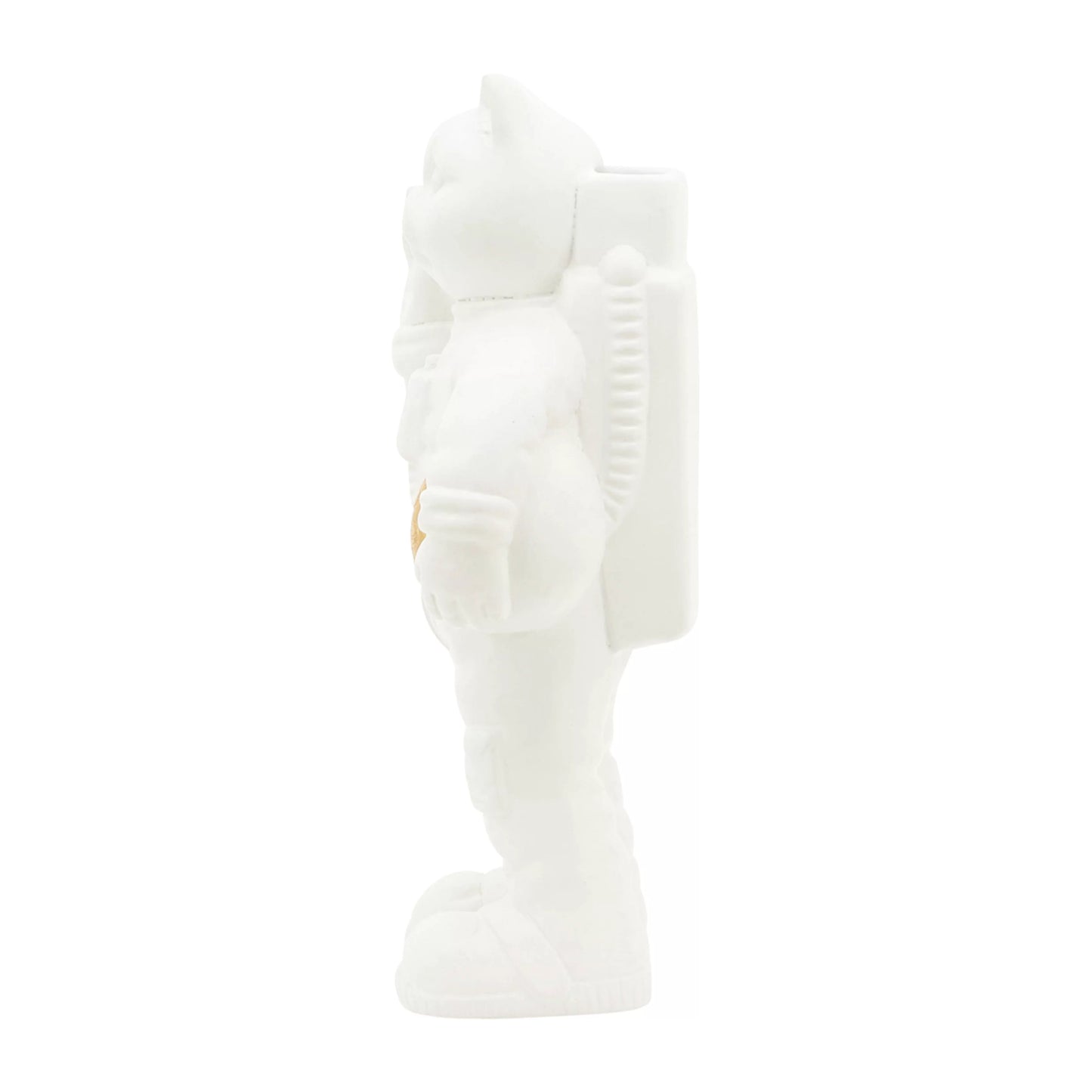 Figura decorativa de cerámica de 12" con forma de gato Astro de Sagebrook Home, color blanco y dorado