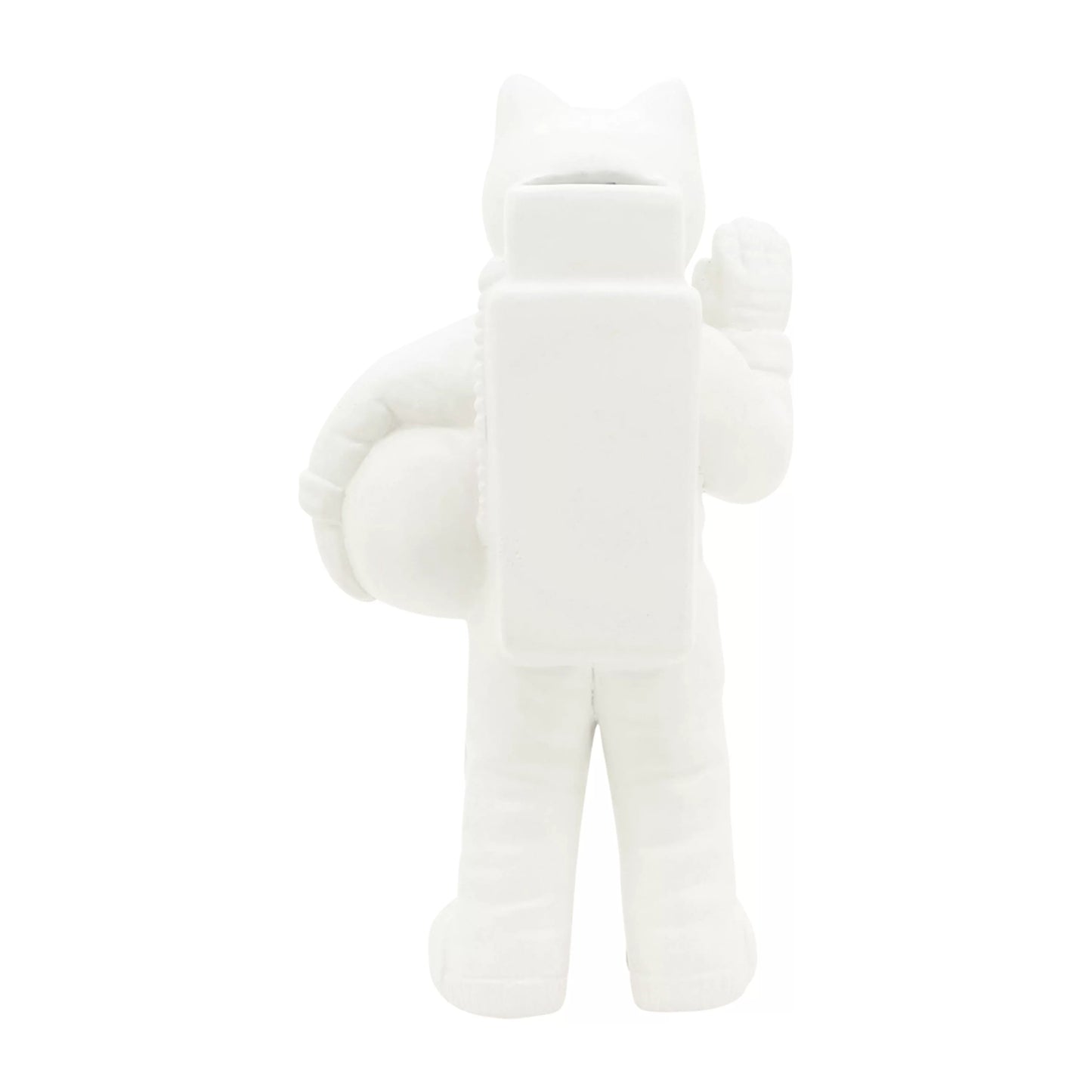 Figura decorativa de cerámica de 12" con forma de gato Astro de Sagebrook Home, color blanco y dorado