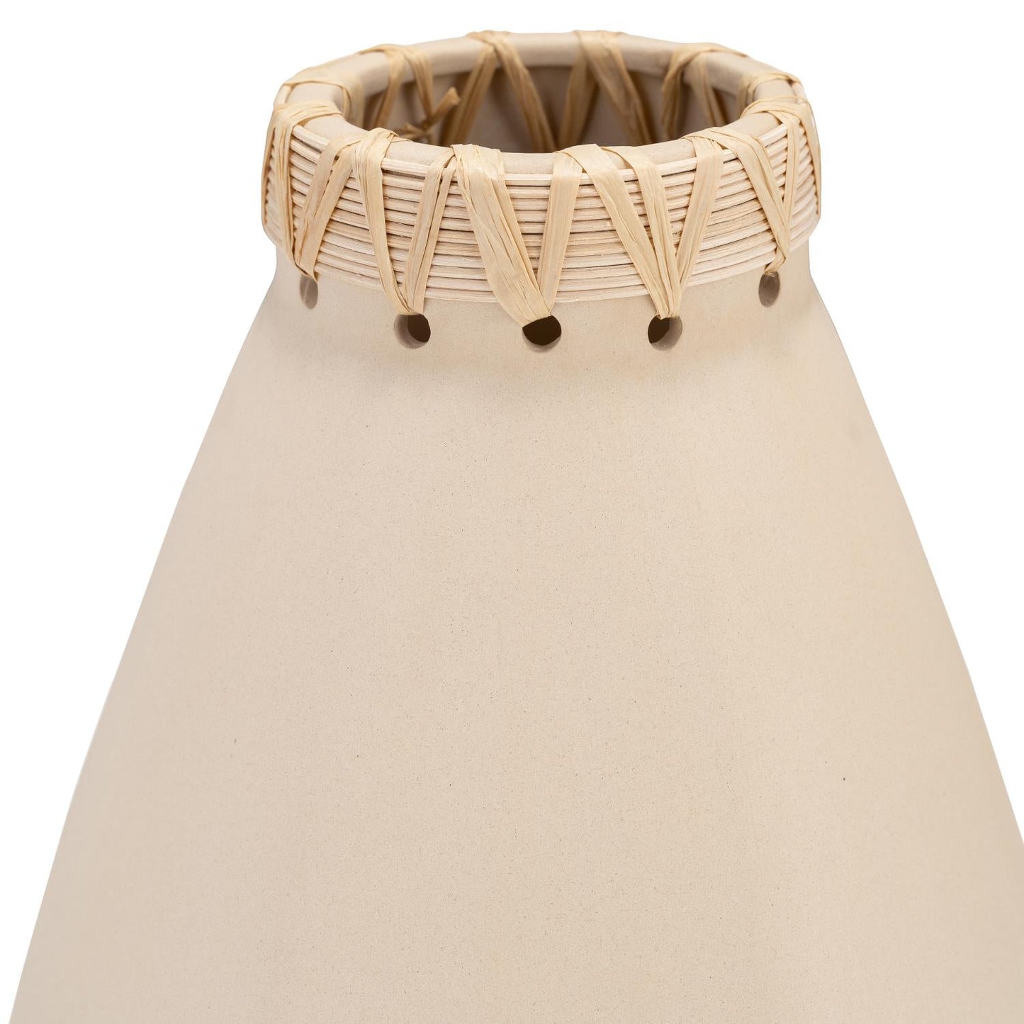 Sagebrook Home Contemporary 10" Ceramic Vase with Weaving - Ivory/Beige